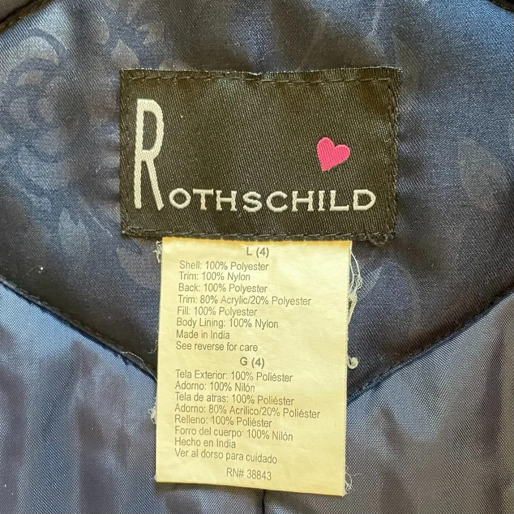 Rothschild Hooded Winter Coat/Jacket Snowflake Pattern Blue Girls Size L (4)
